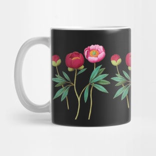 Peonies Flowers Peony Floral Red & Pink Art Work Mug